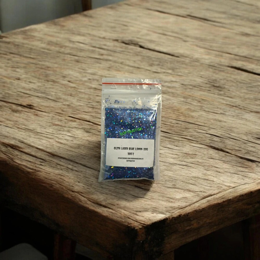 RYVALURES-GLITER DO GUMOVÝCH NÁSTRAH LASER BLUE 1,0MM-20G