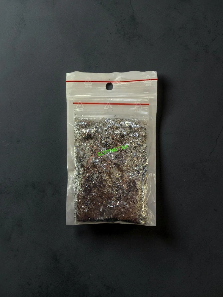 RYVALURES-GLITTER SILVER 1,0MM-20G