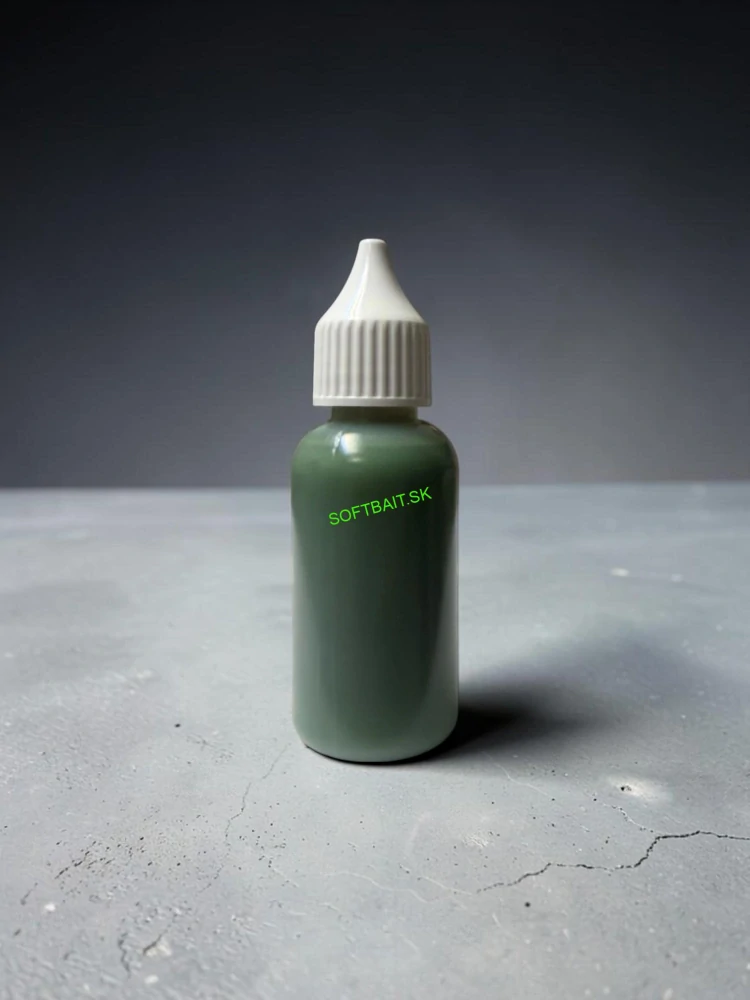RyvaLures tekutá farba do plastisolu - Motor Oil Green-Yellow 30ml