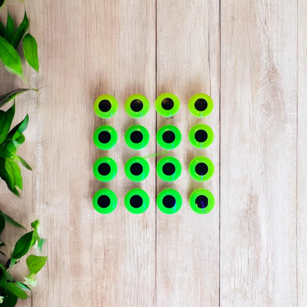 3D OČI FLUO LIME 12MM-16KS 