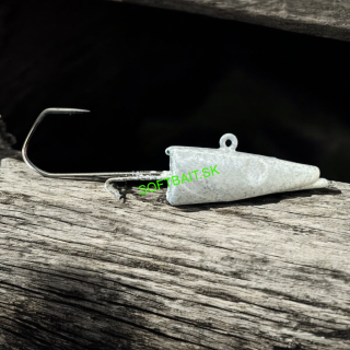 RYVALURES-JIG HLAVA POLAK VMC 120G-6/0 WHITE-SILVER GLITTER 5KS