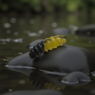 RYVALURES-WORM BLACK - TRANS YELLOW HADRÁK - 50KS